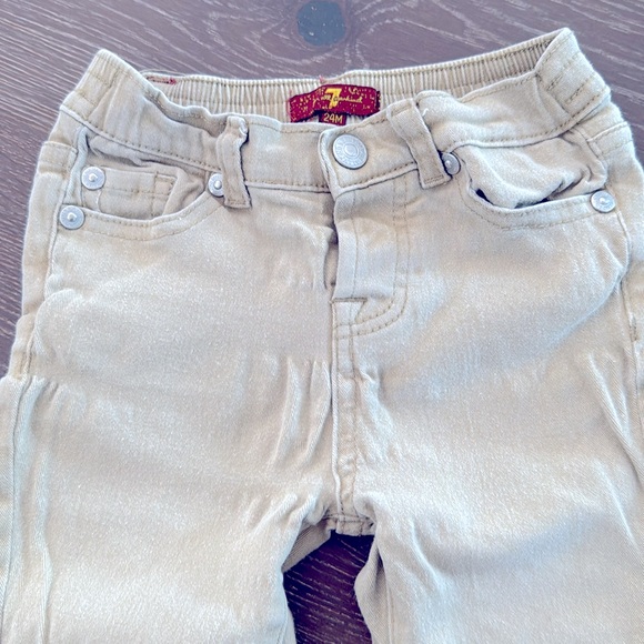 SEVEN FOR ALL MANKIND 24M khaki stretch skinny pants. Good condition. - Picture 2 of 5